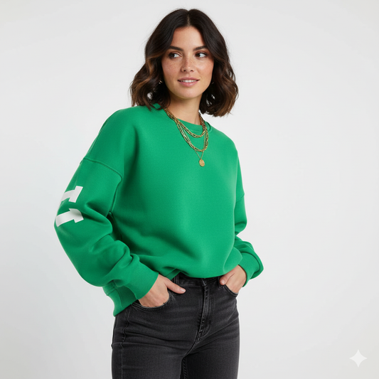 Sweat à Manches Originales Femme - Pull Coton Doux et Confortable - LuxeStyle