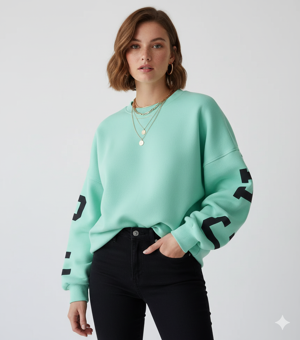 Sweat à Manches Originales Femme - Pull Coton Doux et Confortable
