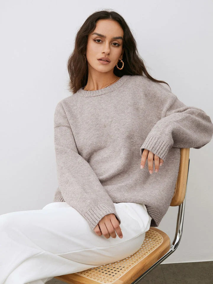 Pull Femme Col Rond Douillet pour Automne - LuxeStyle