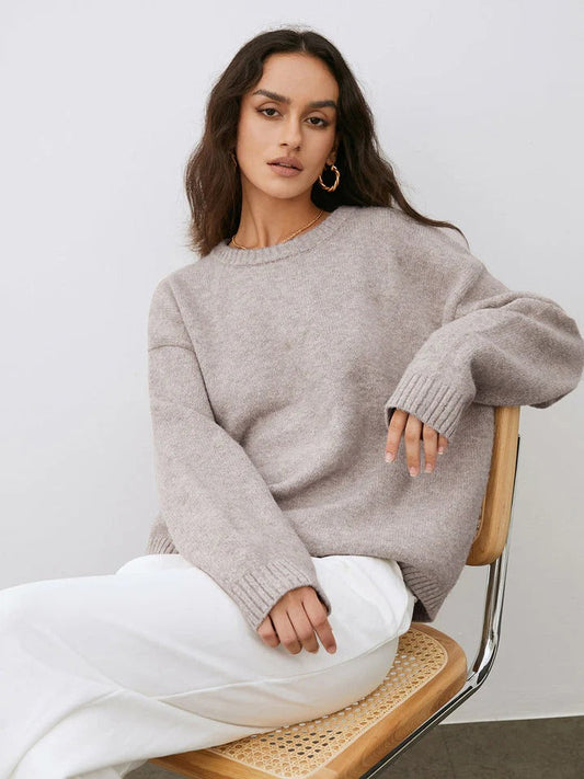 Pull Femme Col Rond Douillet pour Automne - LuxeStyle