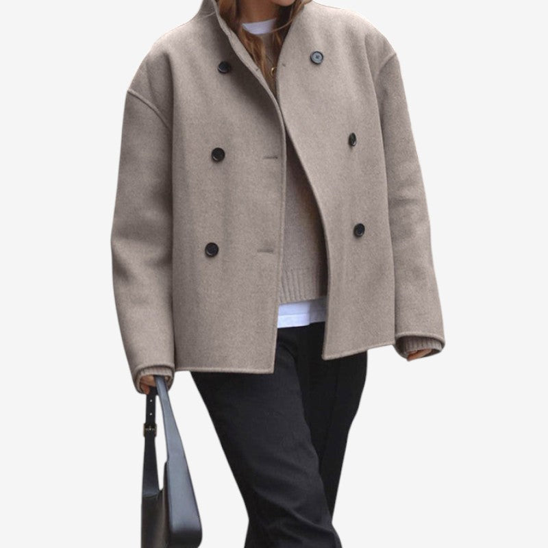 Veste femme classique à boutons doubles taille libre