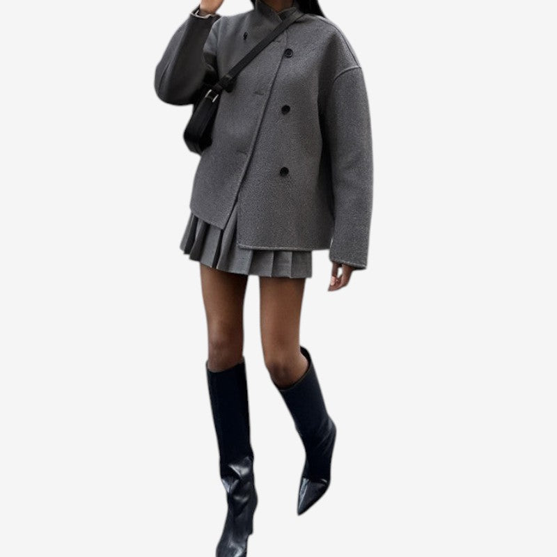 Veste femme classique à boutons doubles taille libre
