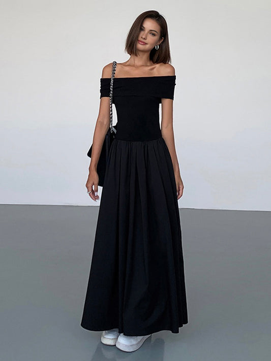 Robe Longue Femme Élégante Dos Nu avec Jupe Flottante - LuxeStyle