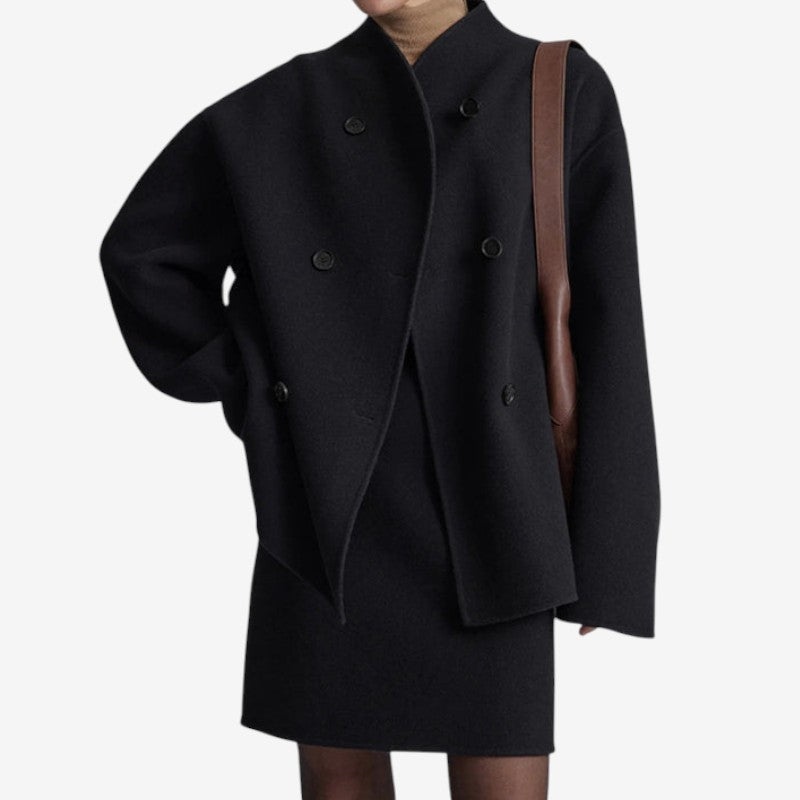 Veste femme classique à boutons doubles taille libre - LuxeStyle
