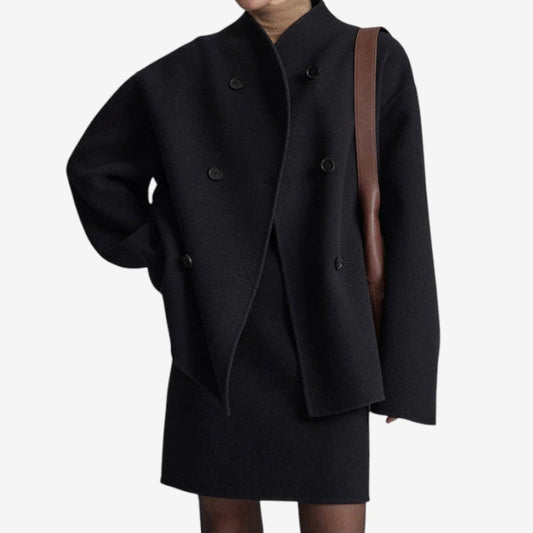 Veste femme classique à boutons doubles taille libre - LuxeStyle