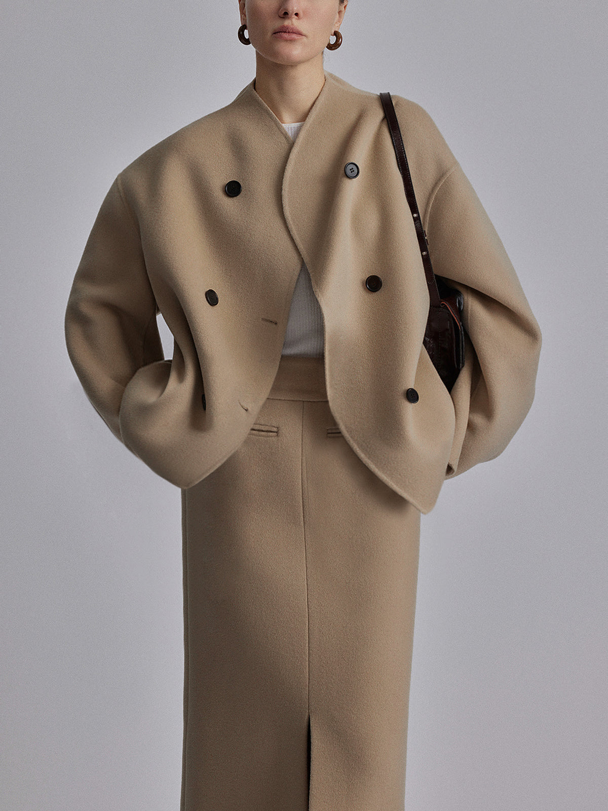 Manteau Femme Chic Décontracté Beige