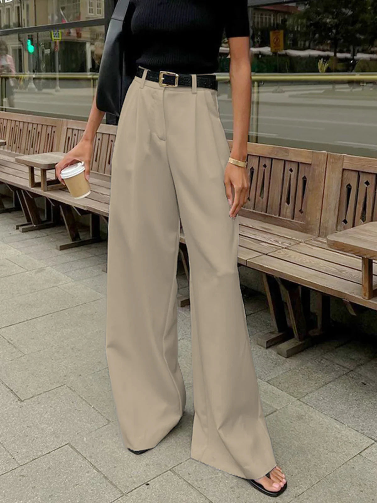 Mia - Pantalon femme confortable taille plus grande style décontracté