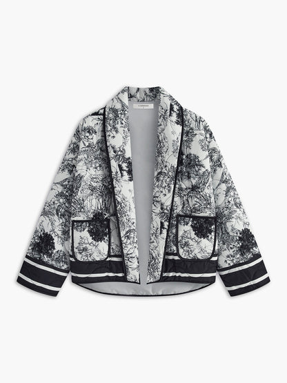 Veste Élégante à Motifs Colorés avec Poches pour Femmes - LuxeStyle
