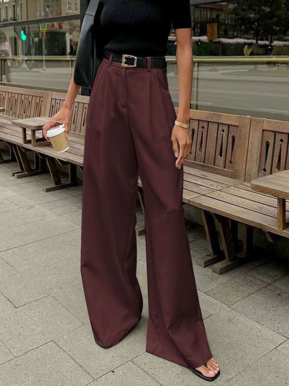 Mia - Pantalon femme confortable taille plus grande style décontracté