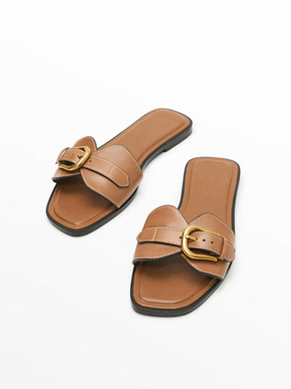 Sandales Femmes Cuir Douces avec Fermeture Réglable & Semelle Confort - LuxeStyle