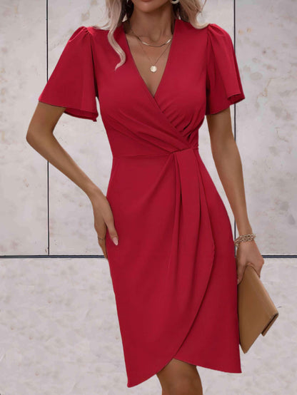 Robe Chic Femme – Élégante Robe Croisée Col en V pour Toutes Occasions - LuxeStyle