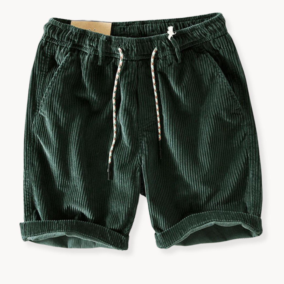 Short Décontracté Homme en Velours - Short d'Été Confort en Coton avec Taille Adjustable