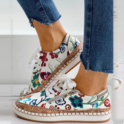 Baskets Floral Élégantes pour Femmes Confortables - LuxeStyle
