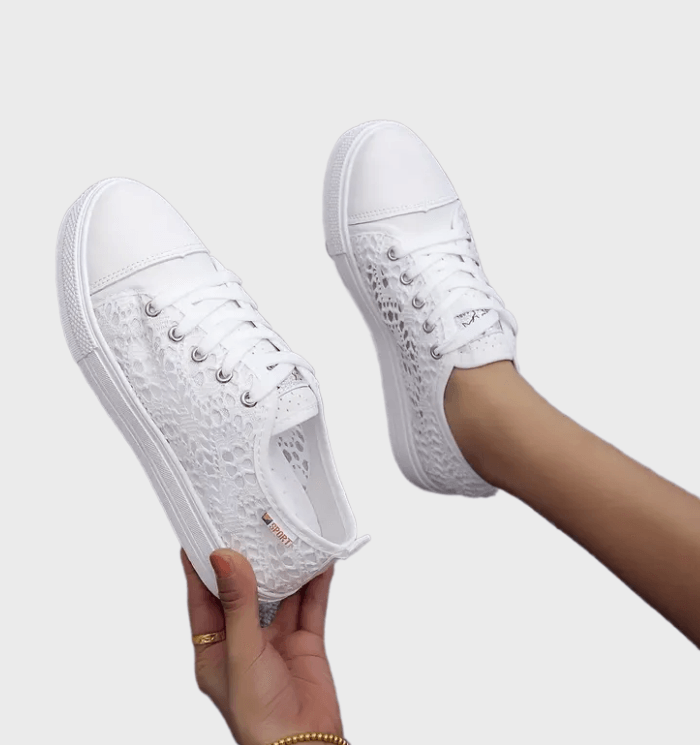Baskets Femme Confort Blanches à Lacets - LuxeStyle