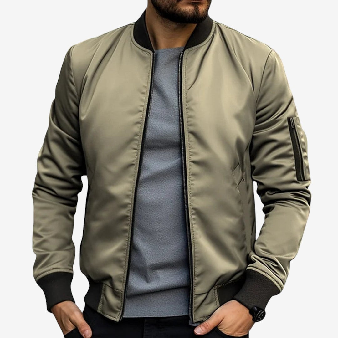 Veste Homme Élégante à Manches Longues avec Col Haut
