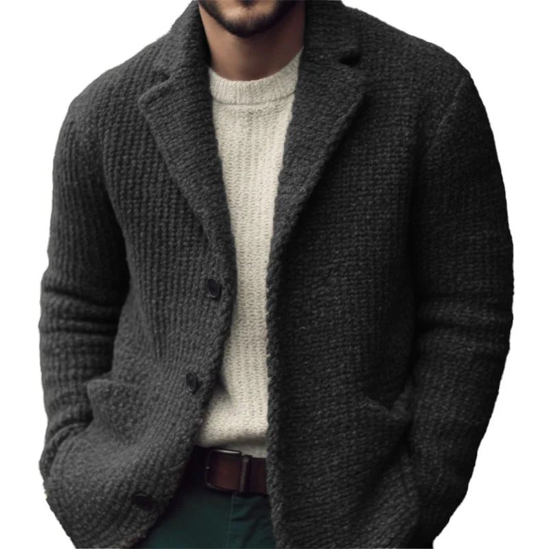 Pull Homme Tricoté Confort, Coupe Classique & Fermeture Élégante