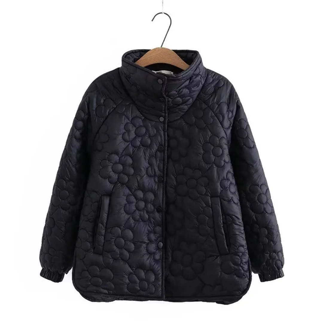 Manteau Femme Hiver Floral Élégant