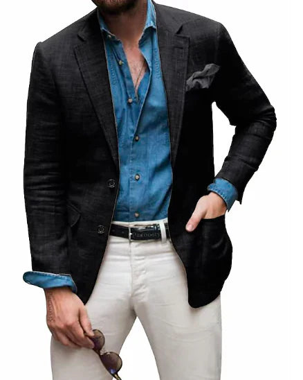 Blazer Élégant Homme avec Poche poitrine pour Printemps