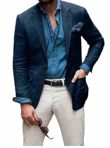 Blazer Élégant Homme avec Poche poitrine pour Printemps