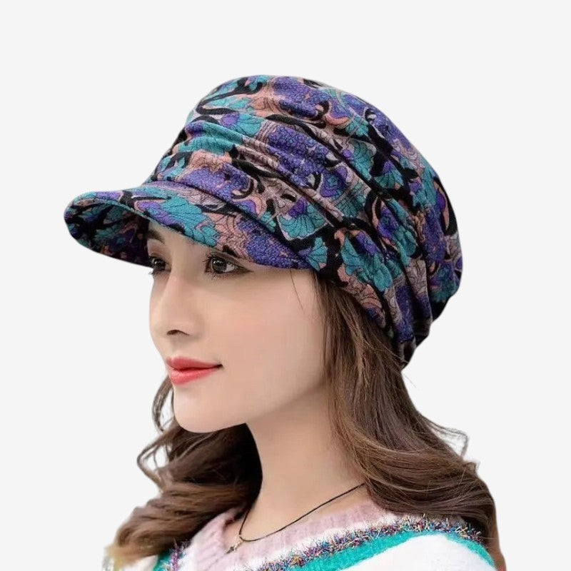 Casquette Florale avec Rabats Réglables