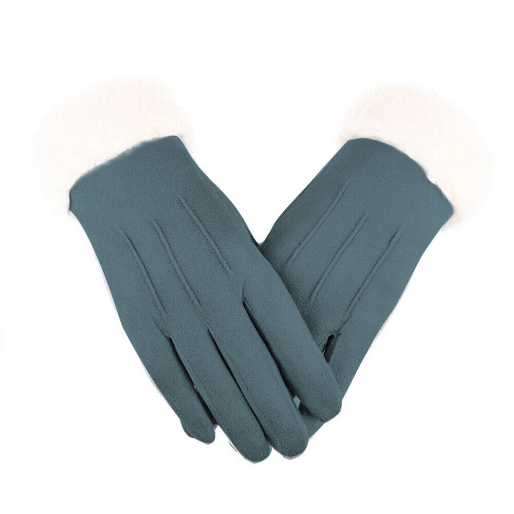 Gants Femmes Hiver Douillets avec Poignet Élastiqué