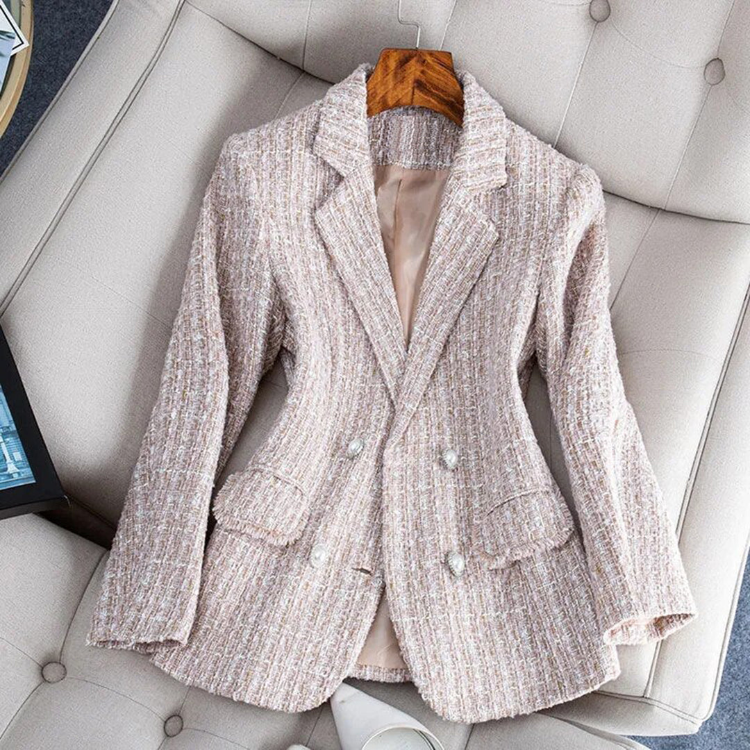 Blazer Élégant Tailleur à Carreaux pour Femme