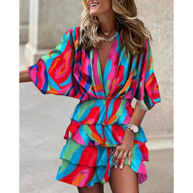 Robe Été Femme Legère À Manches Courtes