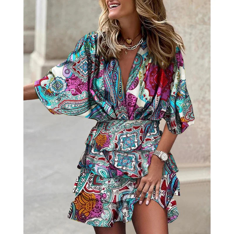 Robe Été Femme Legère À Manches Courtes