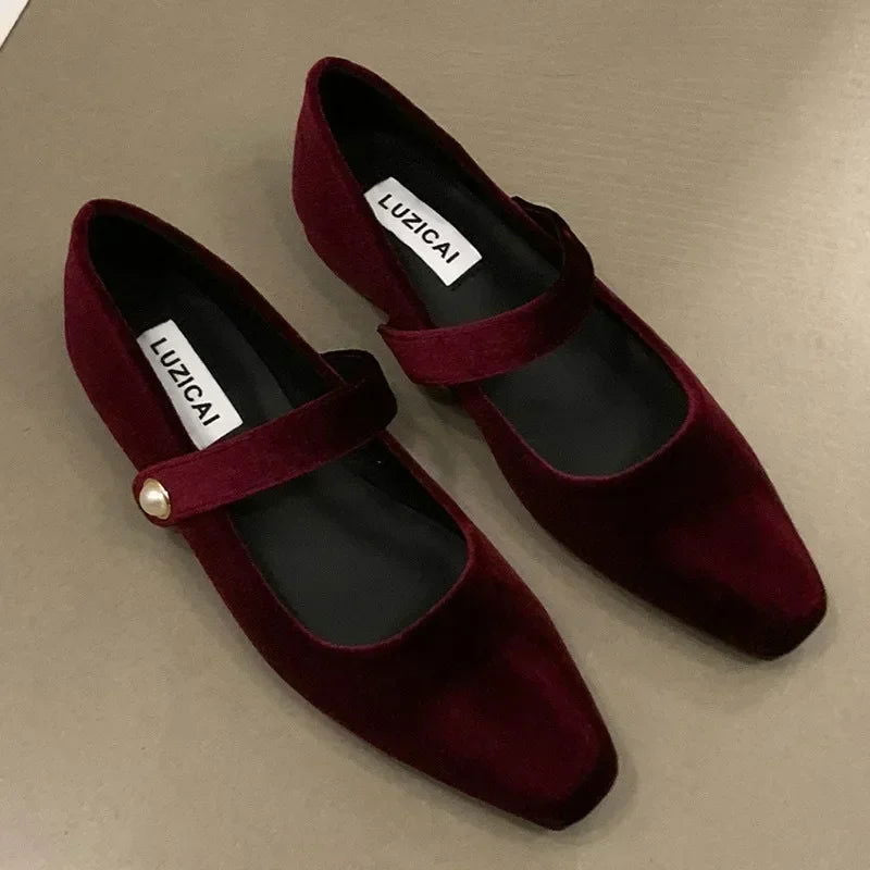 Ballerines Femmes Élégantes à Bout Pointu & Bride Strass