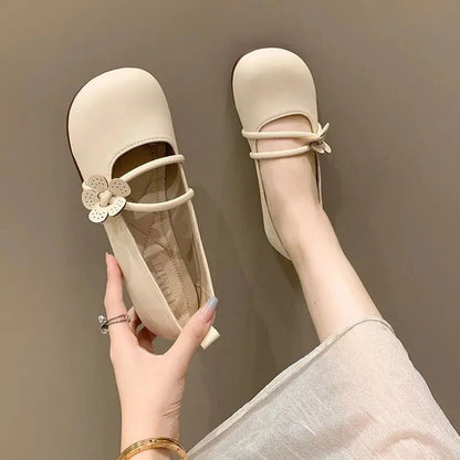 Ballerines Féminines Fleuries – Chaussures Chic à Lanières Douces