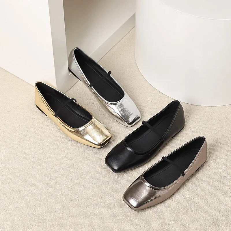 Maggie Ballerines Femme – Chaussures Brillantes à Bout Rond Chic & Tendances - LuxeStyle