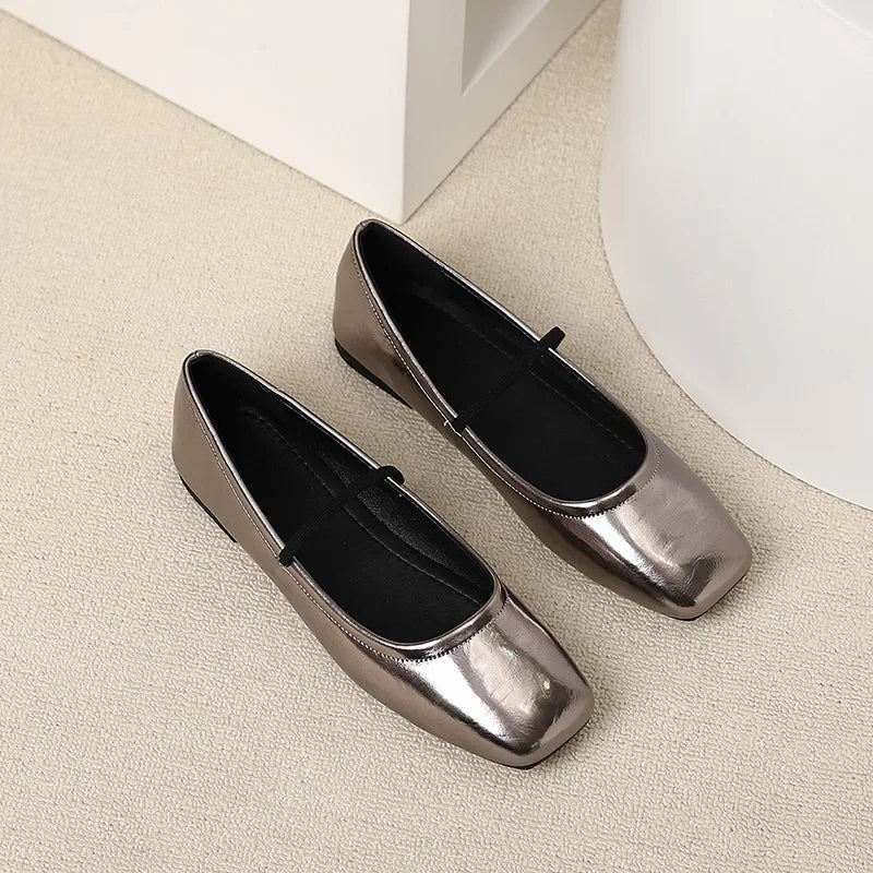 Maggie Ballerines Femme – Chaussures Brillantes à Bout Rond Chic & Tendances