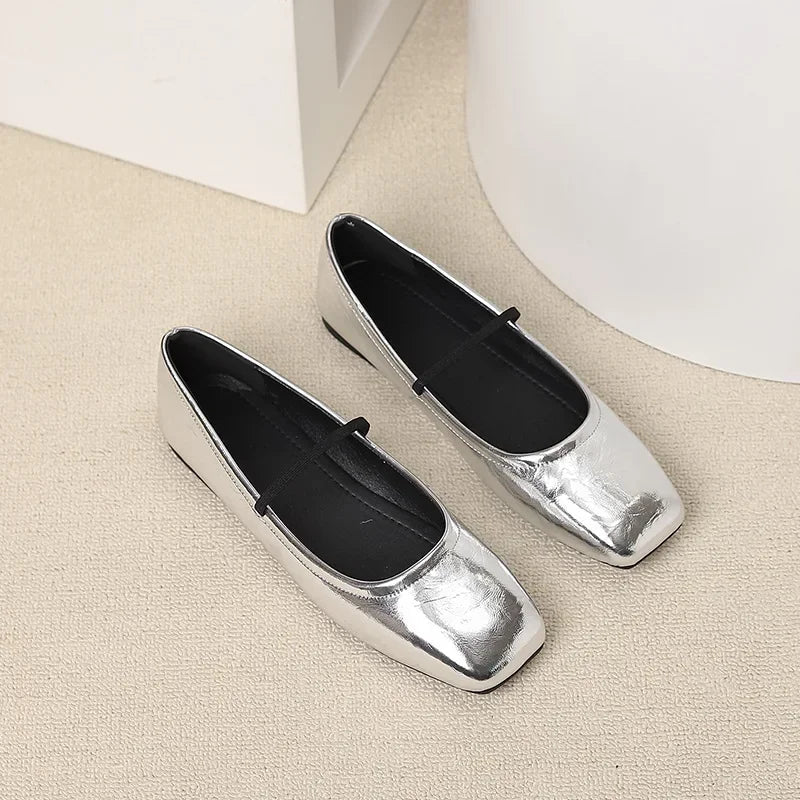 Maggie Ballerines Femme – Chaussures Brillantes à Bout Rond Chic & Tendances