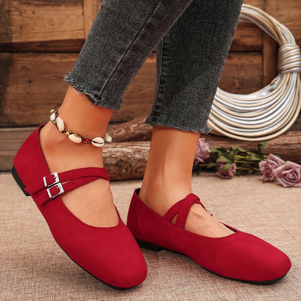Ballerines Élégantes Femmes - Chaussures Décontractées à Semelles Confortables