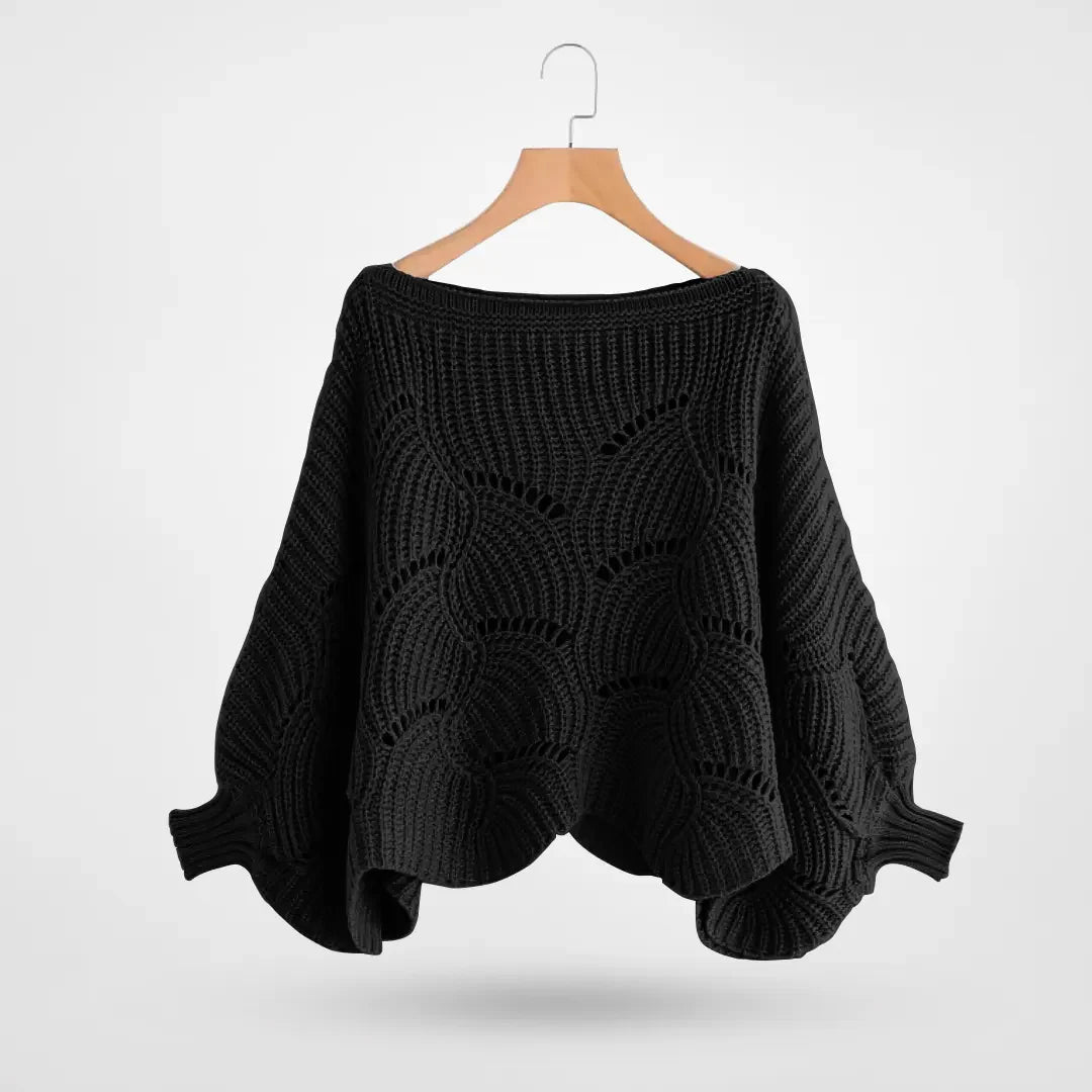 Châle Tricoté Chic à Manches Longues et Col En V - LuxeStyle