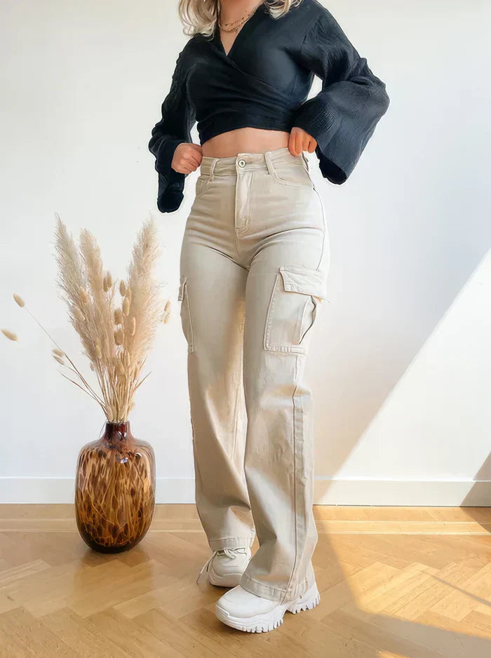 Pantalon Cargo Femme Confortable avec Poches Pratiques