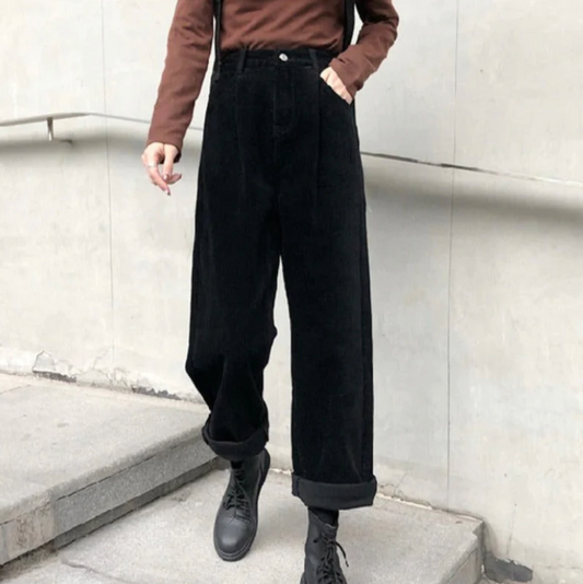 Pantalon Velours Noir Élégant Homme - LuxeStyle