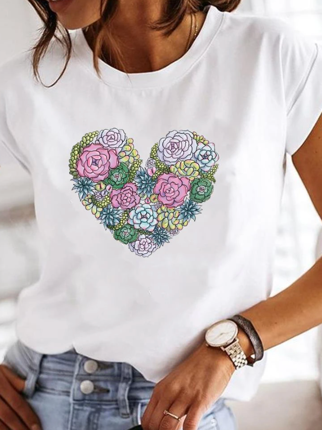 T-Shirt Décontracté Fille à Manches Courtes