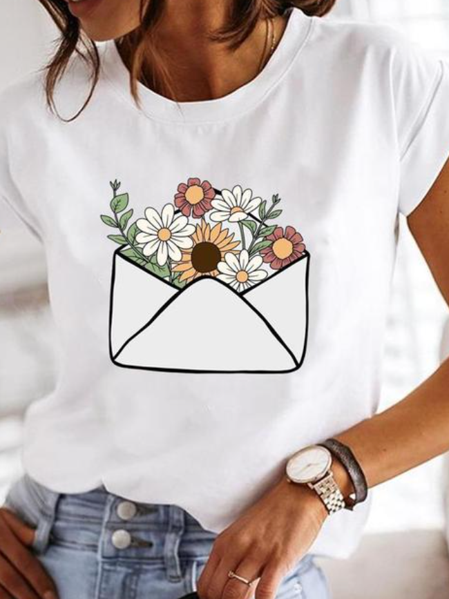 T-shirt femme cœur pastel tendance