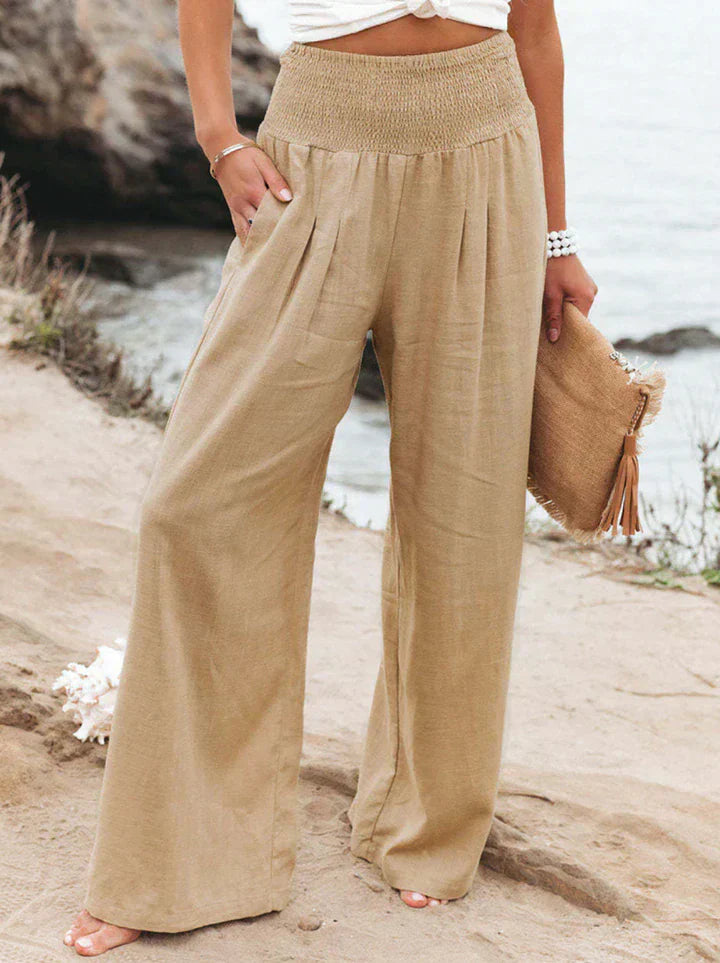Pantalon Femme Lin Élégant Haut de Gamme Coloré