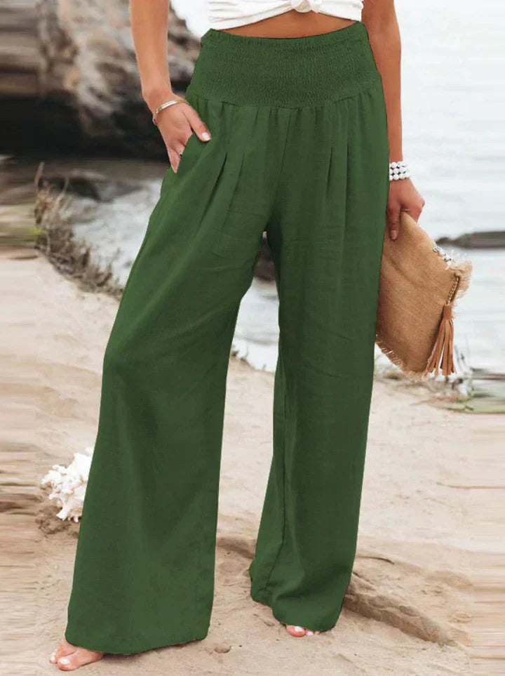 Pantalon Femme Lin Élégant Haut de Gamme Coloré