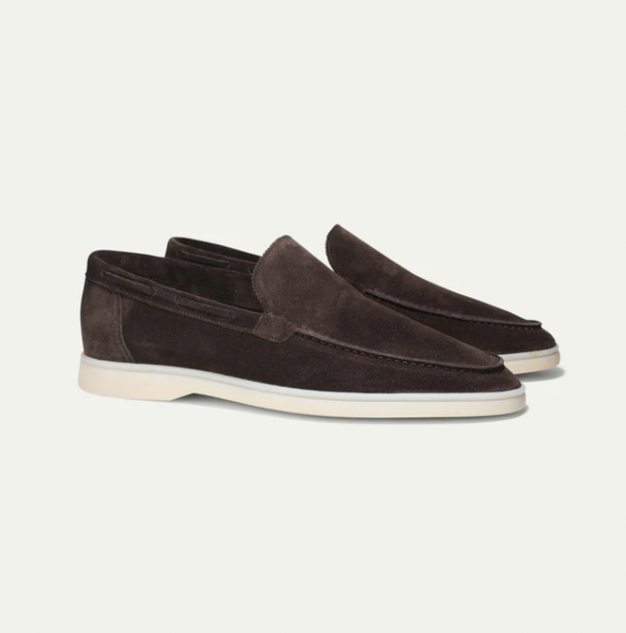 Mocassins cuir brun homme élégant - LuxeStyle