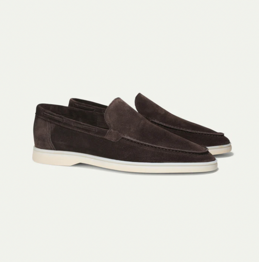 Mocassins cuir brun homme élégant - LuxeStyle