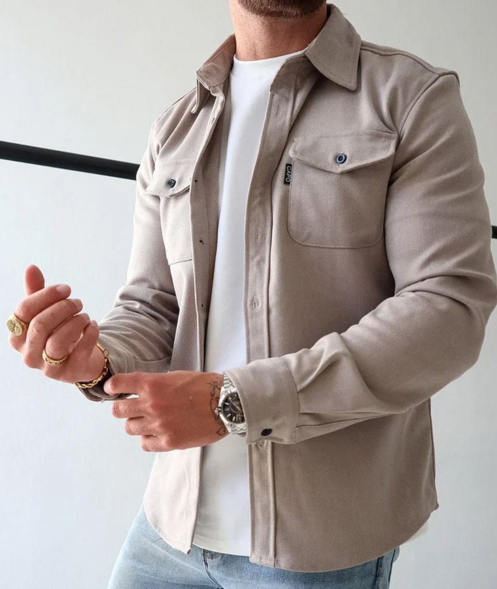 Chemise Homme Manches Longues Élégante Automne - LuxeStyle