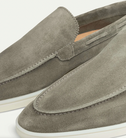 Mocassins cuir gris élégants homme - LuxeStyle