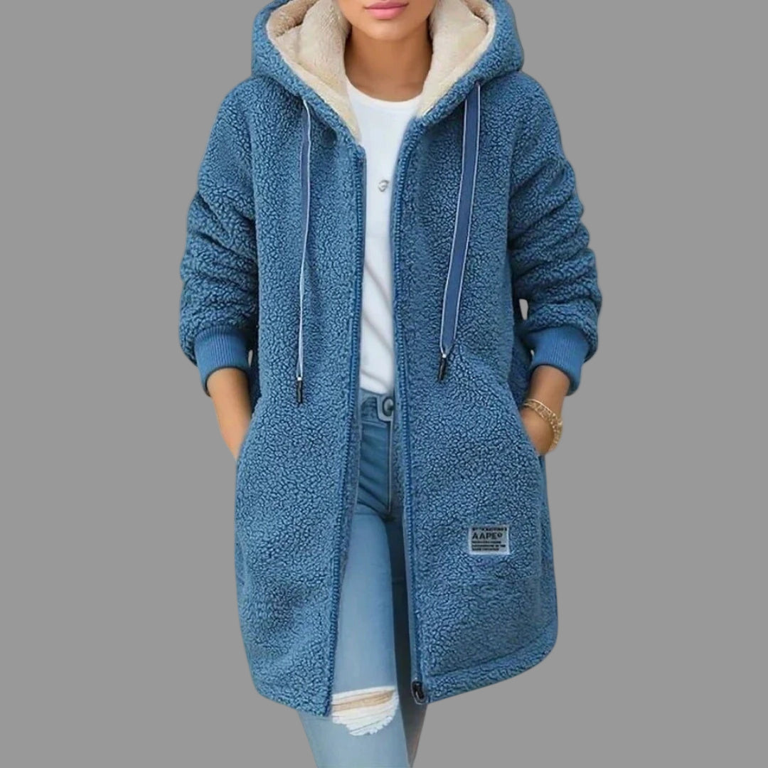 Veste Fille Hiver Douillet avec Capuche et Coupe Détendue