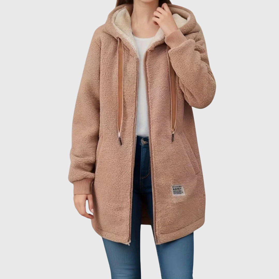 Veste Fille Hiver Douillet avec Capuche et Coupe Détendue