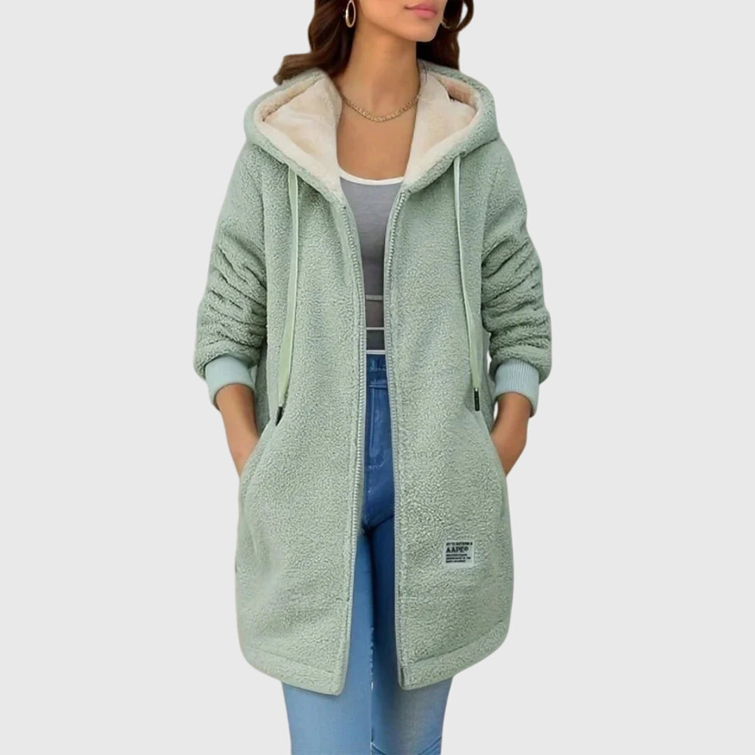 Veste Fille Hiver Douillet avec Capuche et Coupe Détendue