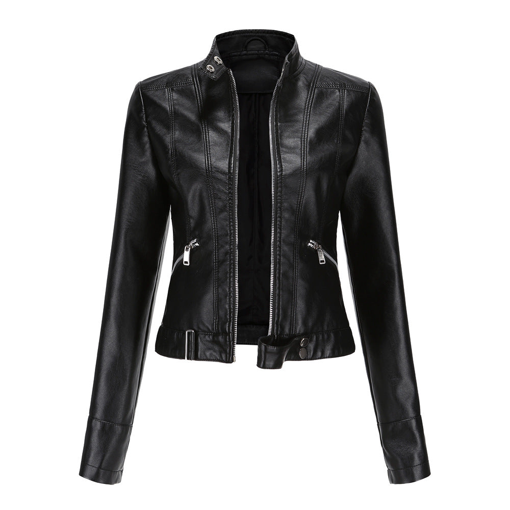 Veste Cuir Femme Élégante Noir - LuxeStyle