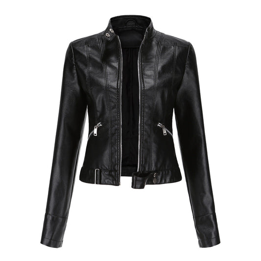 Veste Cuir Femme Élégante Noir - LuxeStyle